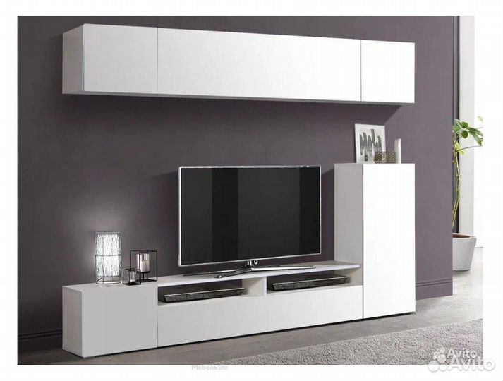 Стенка Прага 5 белый глянец снег