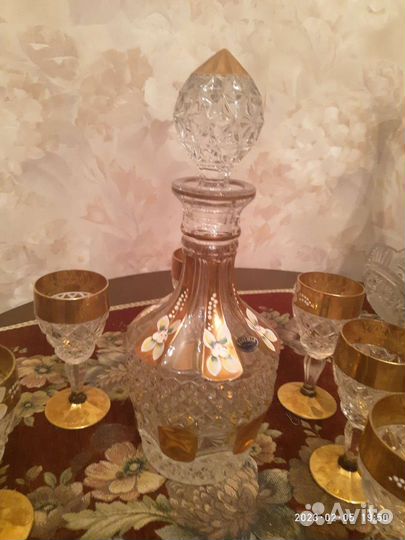 Графин с рюмками богемия