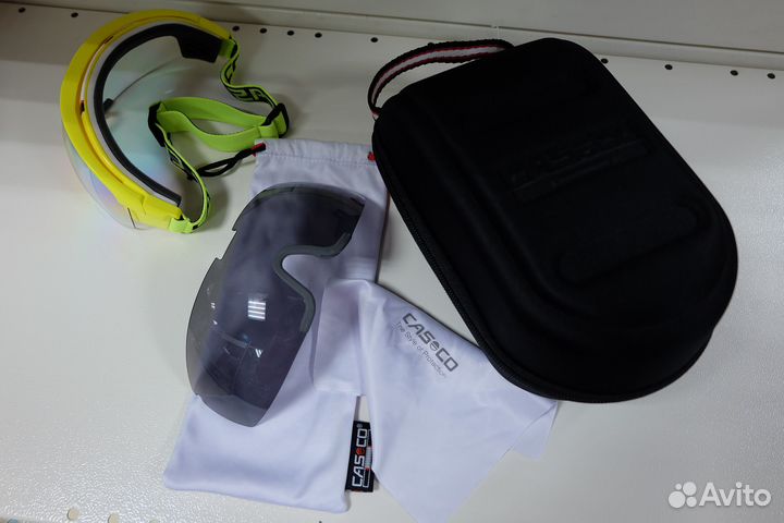 Маска-козырек casco Spirit Carbonic, neonyellow/ra