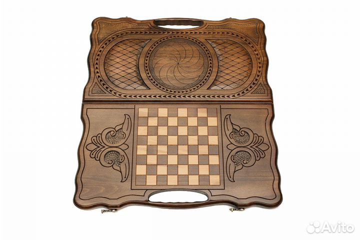 Нарды и шашки резные Спираль 51 х 54 см бук Армения 62671