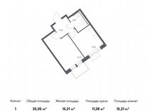 1-к. квартира, 35,1 м², 8/13 эт.