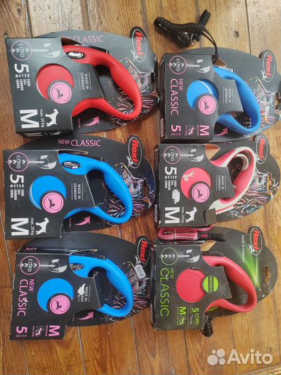 Поводок Flexi M до 20кг. Новые