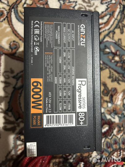 Блок питания для пк 600 w ginzu