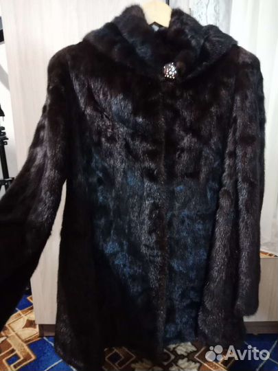 Шуба норковая с капюшоном 42 44 размер