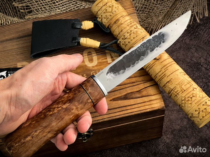 Нож Якут Традиция большой в кованной Х12мф