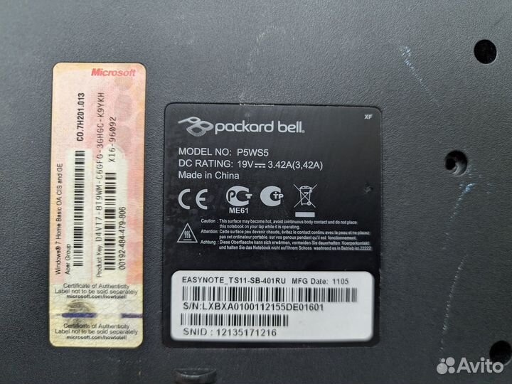 Игровой ноутбук Packard Bell EasyNote TS11