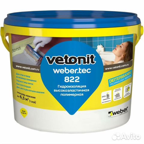 Готовая гидроизоляционная мастика Vetonit weber. t