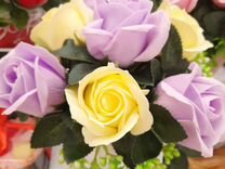 Букеты тюльпанов и роз из мыла