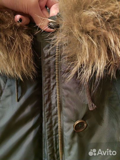 Куртка-парка пуховик женская зимняя размер S хаки