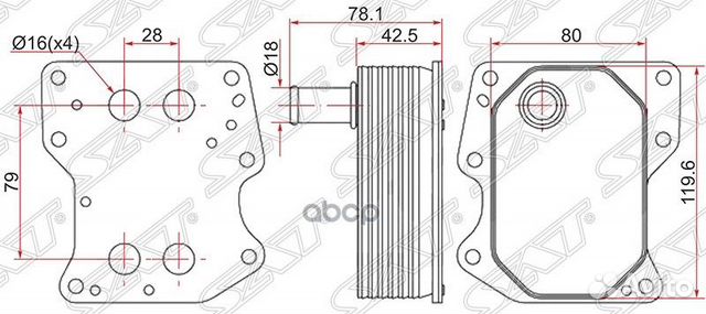 Радиатор масляный ford transit 06/transit 13