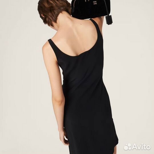 Платье MIU MIU черное шелковое