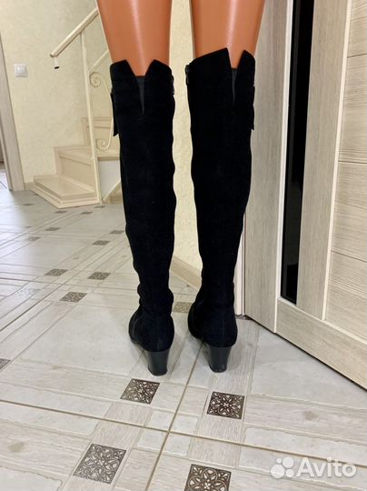 Ботфорты зимние замшевые