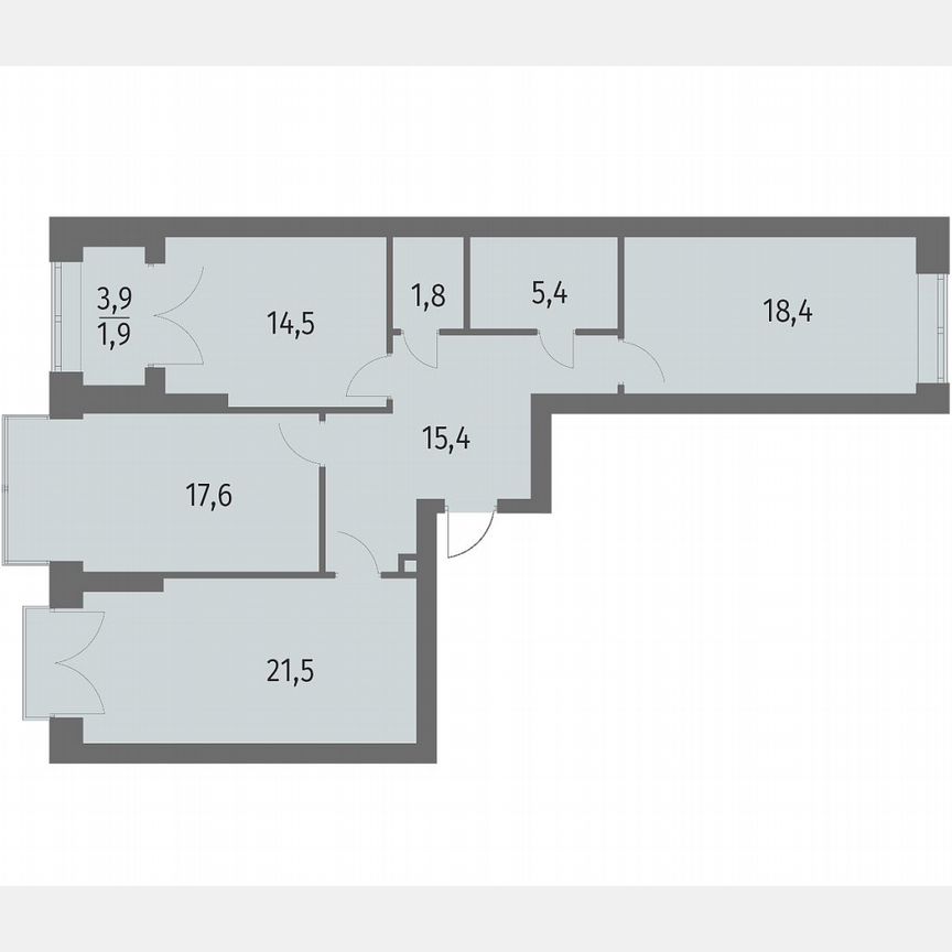 3-к. квартира, 96,6 м², 11/13 эт.