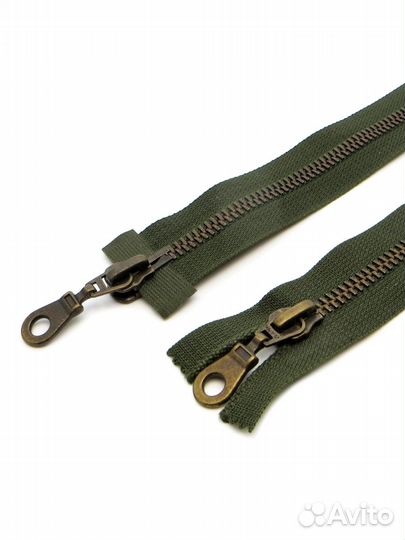 Молния металлическая 1шт.(2 бегунка), в картонной