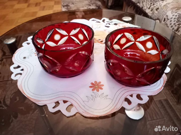 Конфетница цветное стекло СССР советское