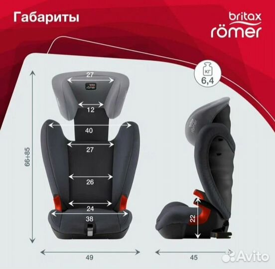 Автокресло детское britax romer