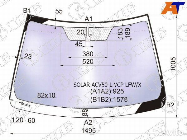 Стекло лобовое toyota camry japan