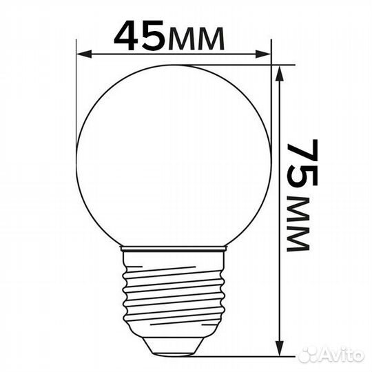 Лампа светодиодная шарик FL-LED deco-GL45 1W white 230V E27 белый