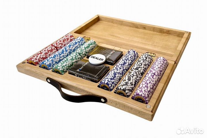 Набор для покера Crown на 300 фишек в кейсе из бука 62238