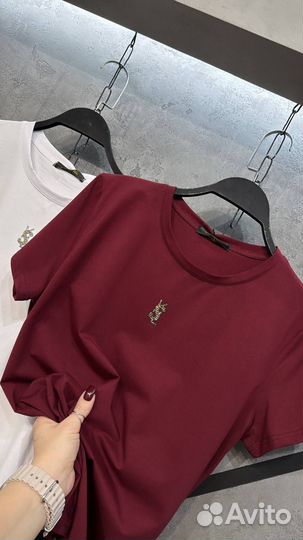 Футболка лого стразы Yves sant Lauren единый до 46