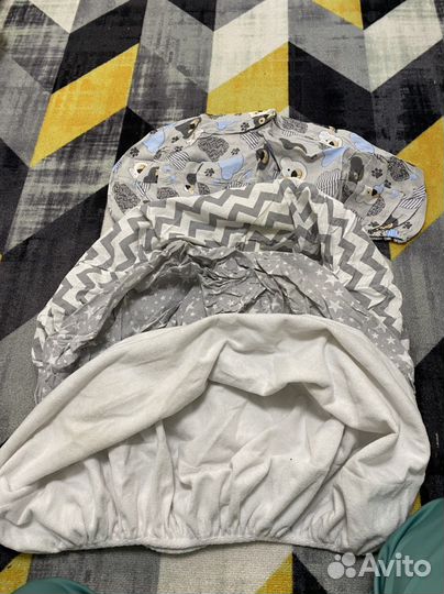 Простынь на резинке на круглую кроватку