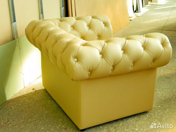 Диван Честер двухместный кожа в рассрочку