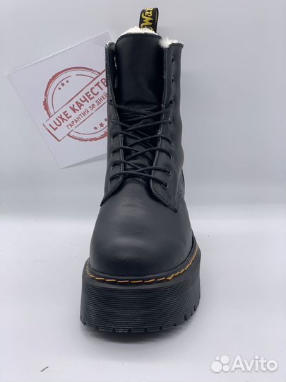 DR. Martens 1460 Jadon Black Platform Белый мех