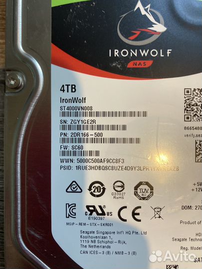 Жесткий диск Seagate IronWolf 4 тб ST4000VN008