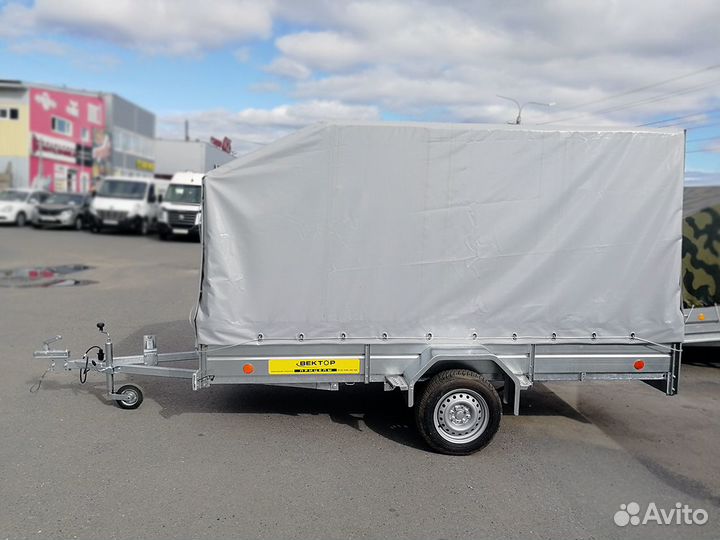 Прицеп Вектор 3.2х1.4 R13 борт 38см с Аэротентом