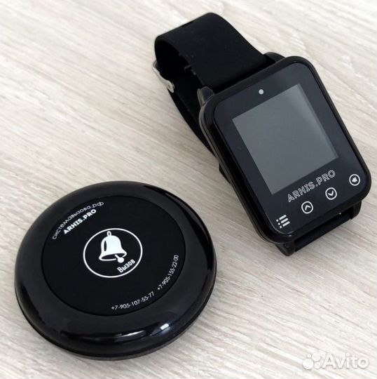 Кнопка вызова официанта с часами-пейджер Элит