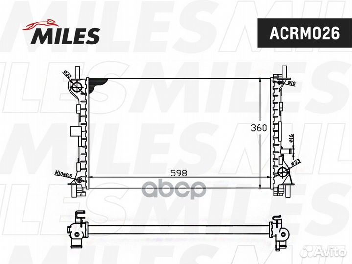 Радиатор ford focus 1.4-1.8 98-04 acrm026 Miles