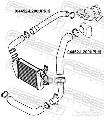 Патрубок системы охлаждения 04452L200uprh Febest