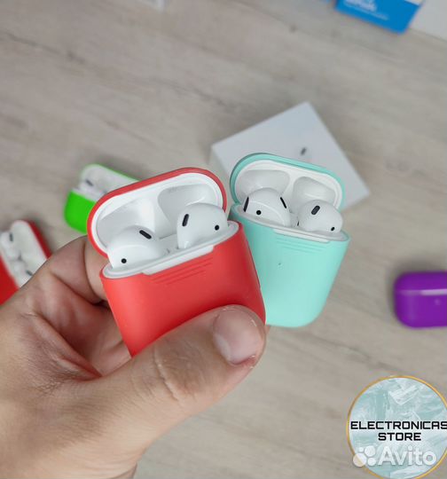 Блютуз Наушники Airpods 2 Молочно-Яркие