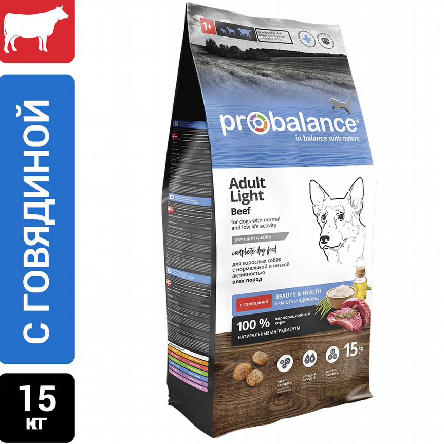 Сухой корм ProBalance Adult Light Beef для взрослы