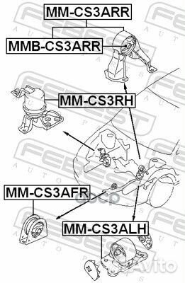 Подушка двигателя правая (mitsubishi lancer CS