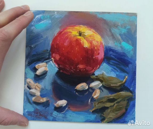 Этюд маслом оригинал, картина с луком