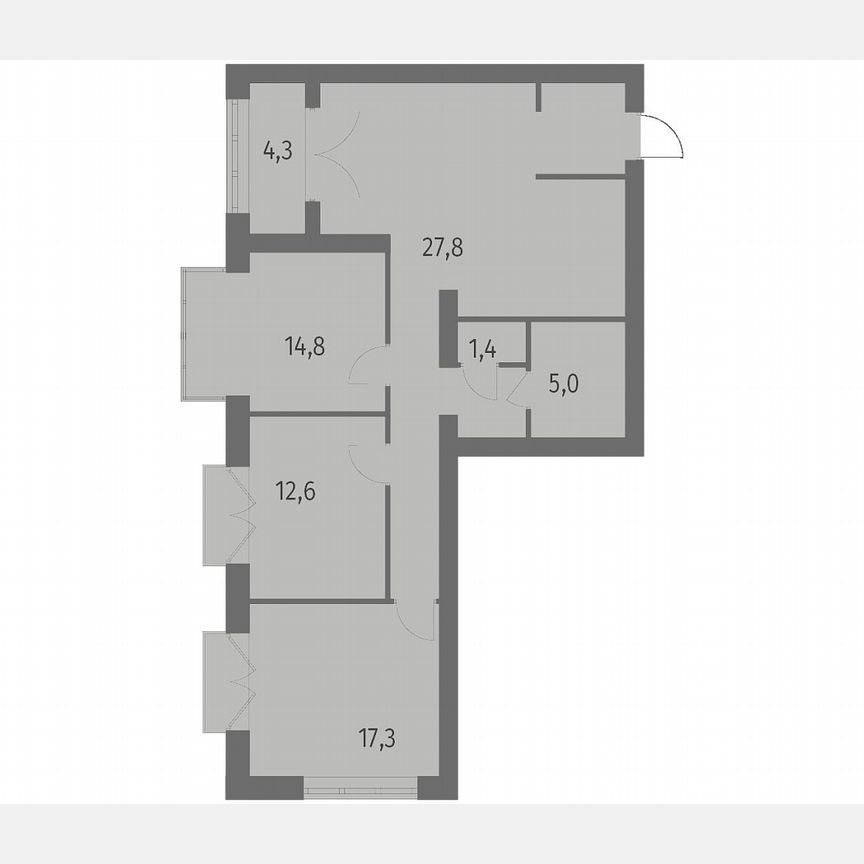 3-к. квартира, 95,7 м², 11/11 эт.