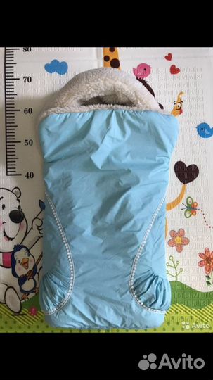 Зимний конверт на овчине в коляску