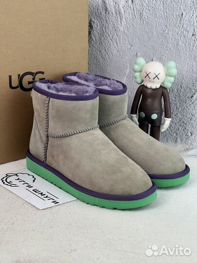 Угги Ugg Classic Mini II Grey-Aqua