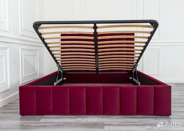 Кровать с подъемным механизмом 160х200 бордо