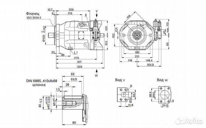 Стойка блока для гидронасоса Rexroth A10VSO100/31