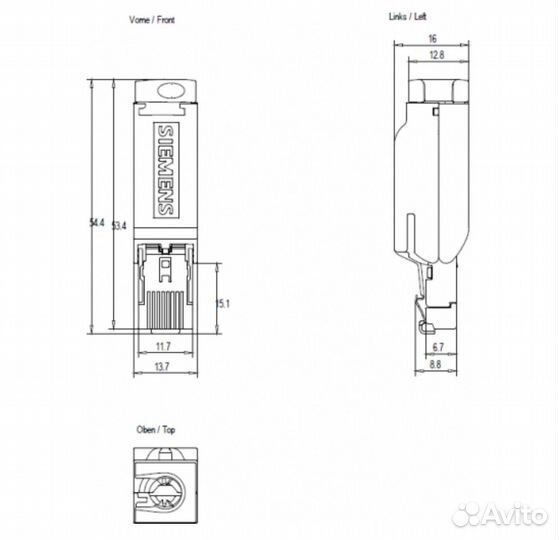 Штекер RJ45 siemens 6GK1901-1BB10-2AA0