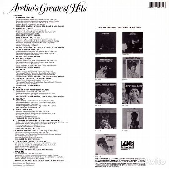 Aretha Franklin - Aretha'sGreatest Hits (1 LP)