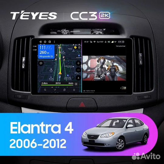 Магнитола teyes CC3 2K 4\32 для Hyundai Elantra 4