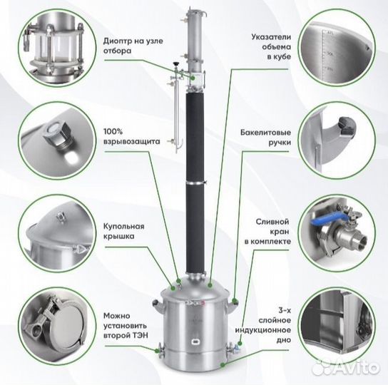 Самогонный аппарат Люкссталь 8М, 37 л