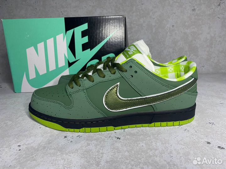 Кроссовки Nike dunk low green lobster