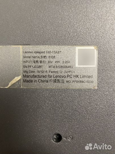 Ноутбук lenovo ideapad 330 15AST