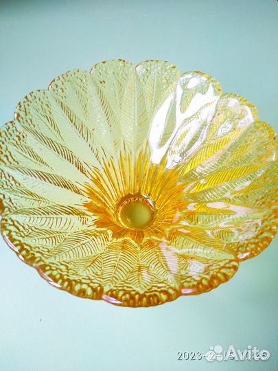 Ваза, конфетница, стекло цветное, винтаж, СССР 70е