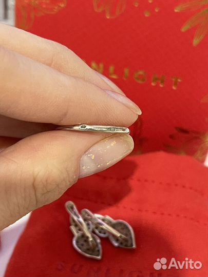 Серьги и кольцо серебряные комплект