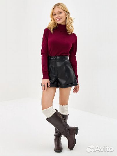 Элегантные сапоги с легким мехом для весны